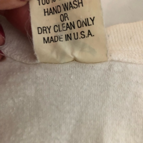 Vintage heavy cotton white long sleeve tee shirt. Size M  20””across, 22” long - Picture 8 of 9